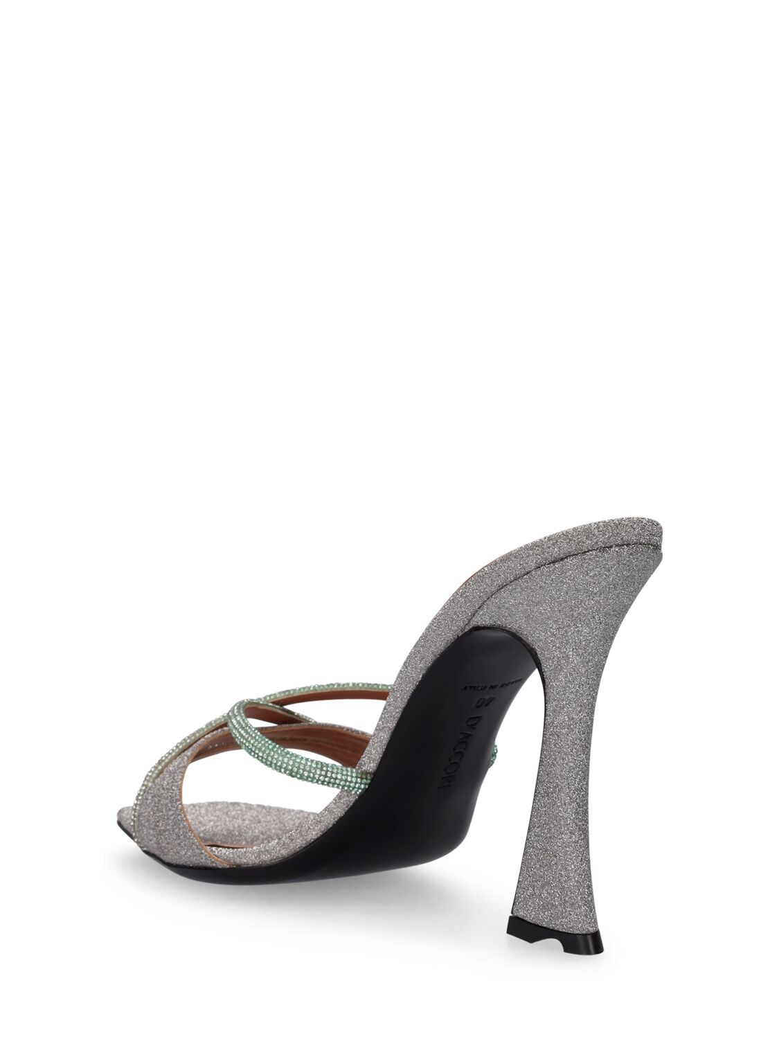 Shop D’accori 100mm Lust Glitter & Crystals Sandals In Silver