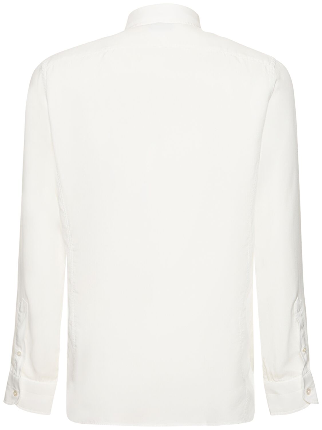 Shop Tom Ford Lyocell Slim Fit Leisure Shirt In Chalk