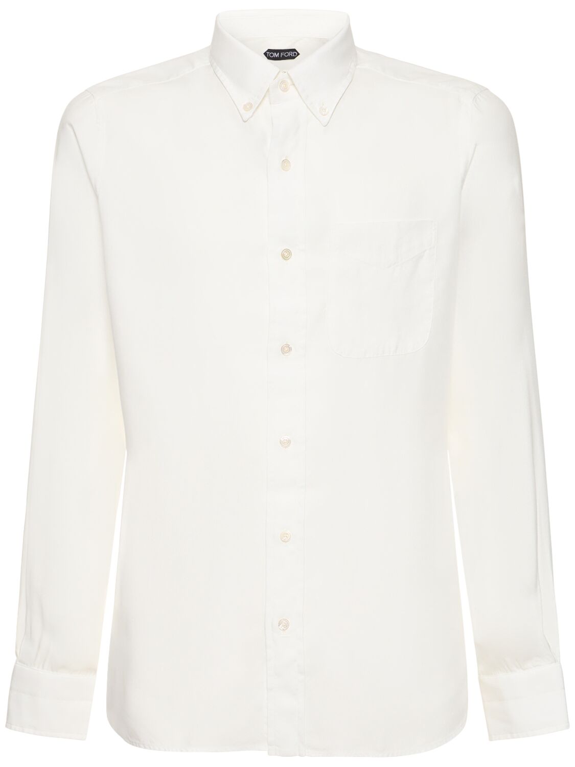 Tom Ford Lyocell Slim Fit Leisure Shirt In Chalk