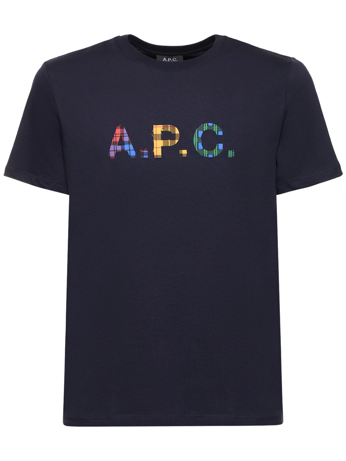 Apc Logo Print Organic Cotton Jersey T-shirt In Navy