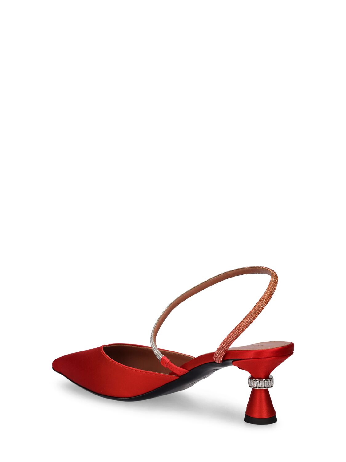 Shop D’accori 50mm Saturn Satin Slingback Mules In Red