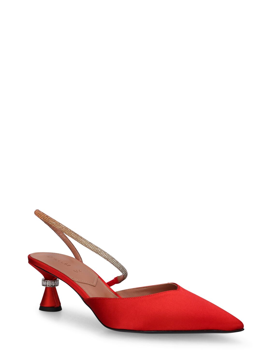 Shop D’accori 50mm Saturn Satin Slingback Mules In Red