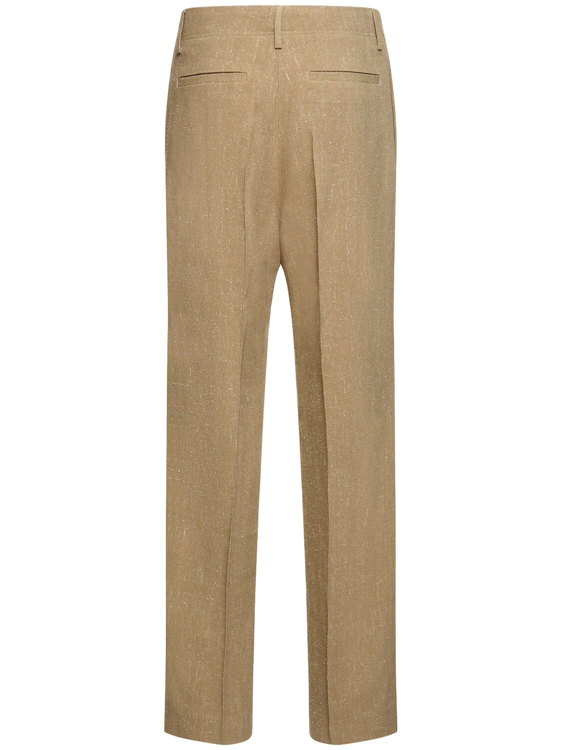 Shop Nanushka Viscose & Silk Formal Pants In Beige