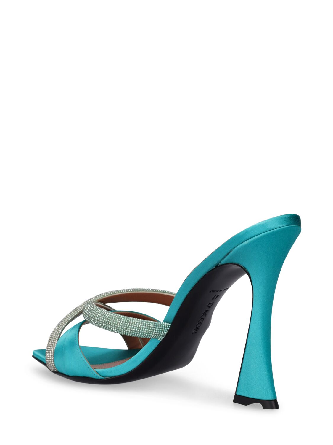 Shop D’accori 100mm Lust Satin & Crystals Sandals In Light Blue