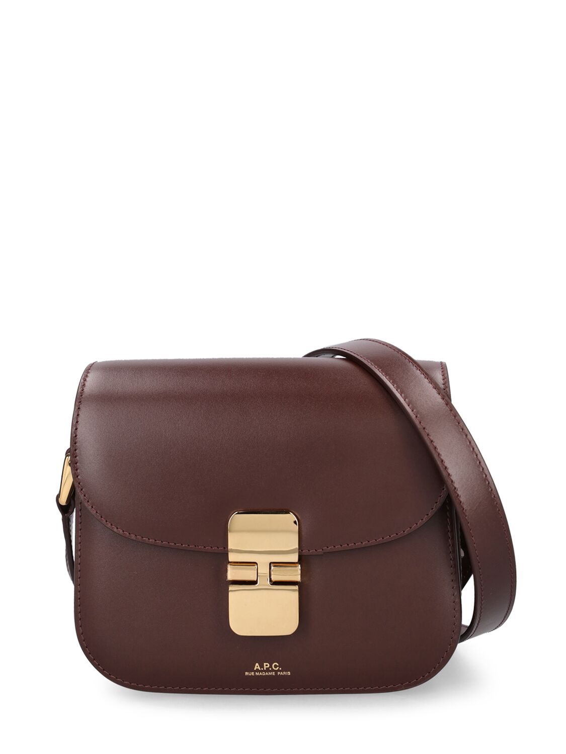 Apc Mini Grace Leather Shoulder Bag In Cafe