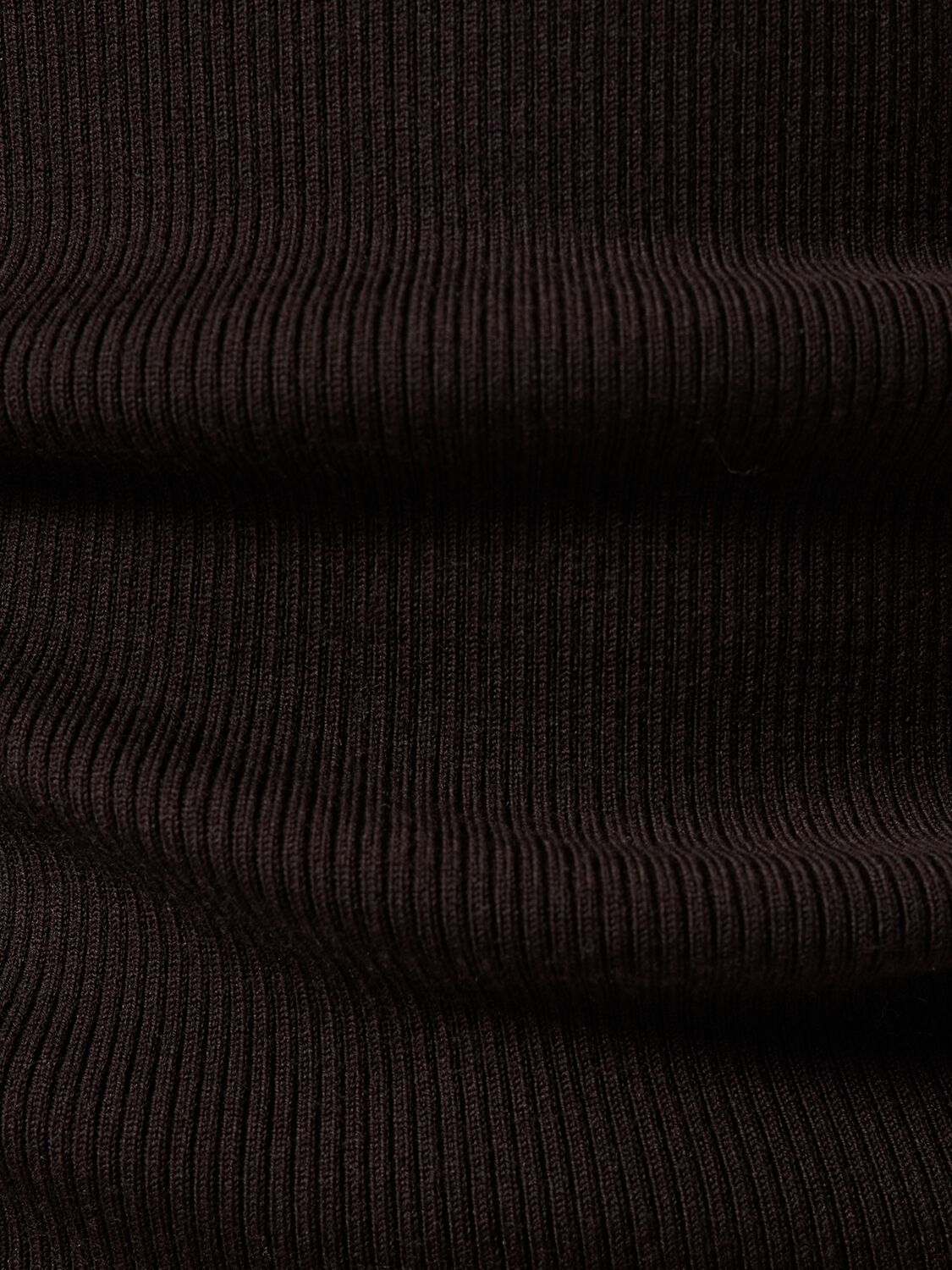 Shop Michael Kors Scoop Neck Wool Blend Knit Bodysuit In Chocolate