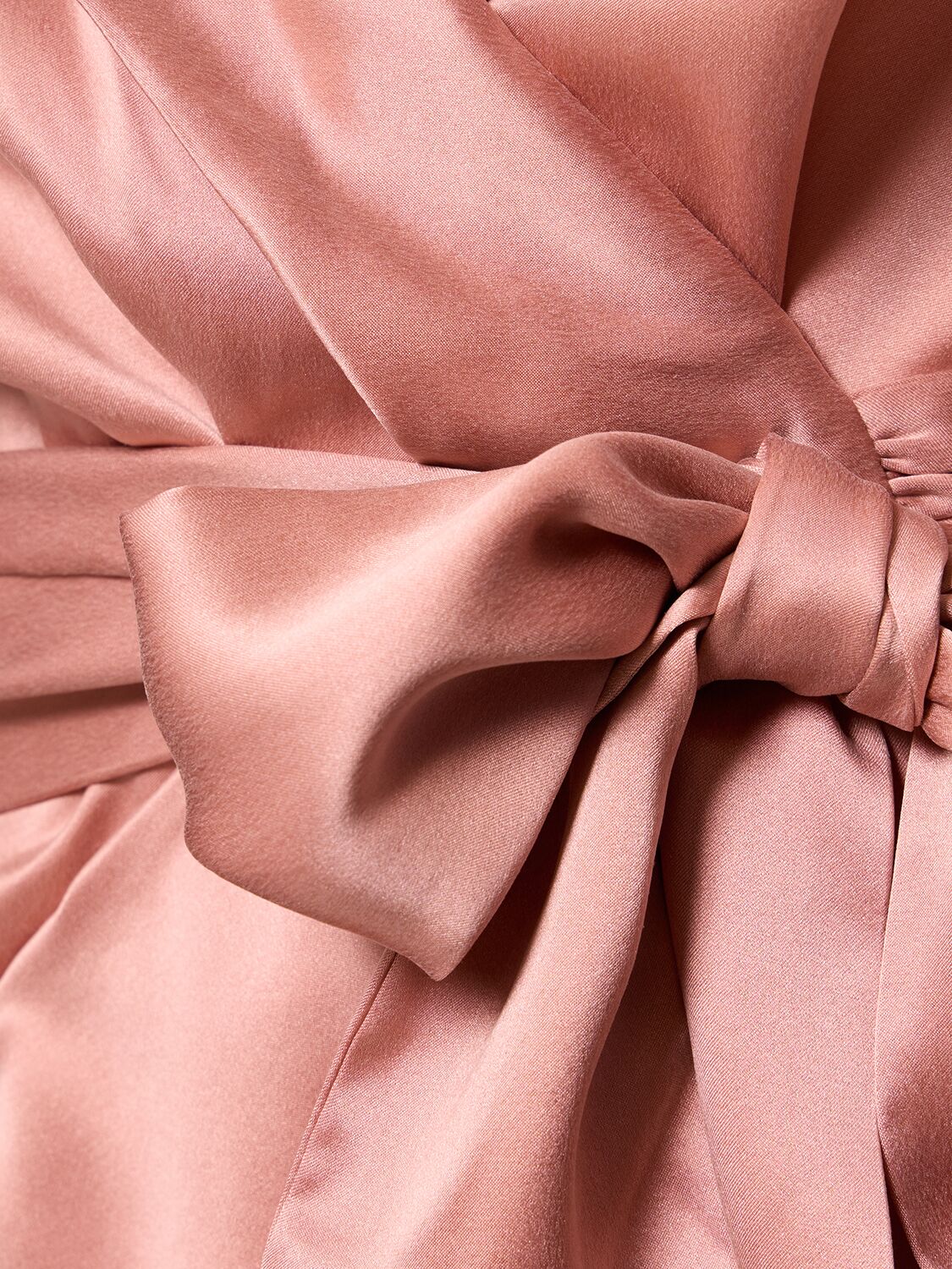 Shop Zimmermann Silk Mini Wrap Dress In Dusty Pink
