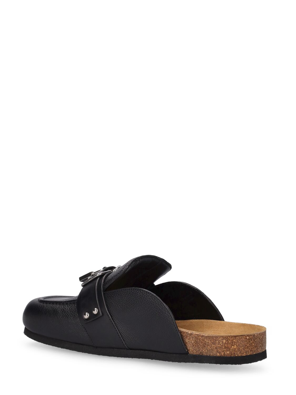 Shop Jw Anderson Punk Leather Mules In Black