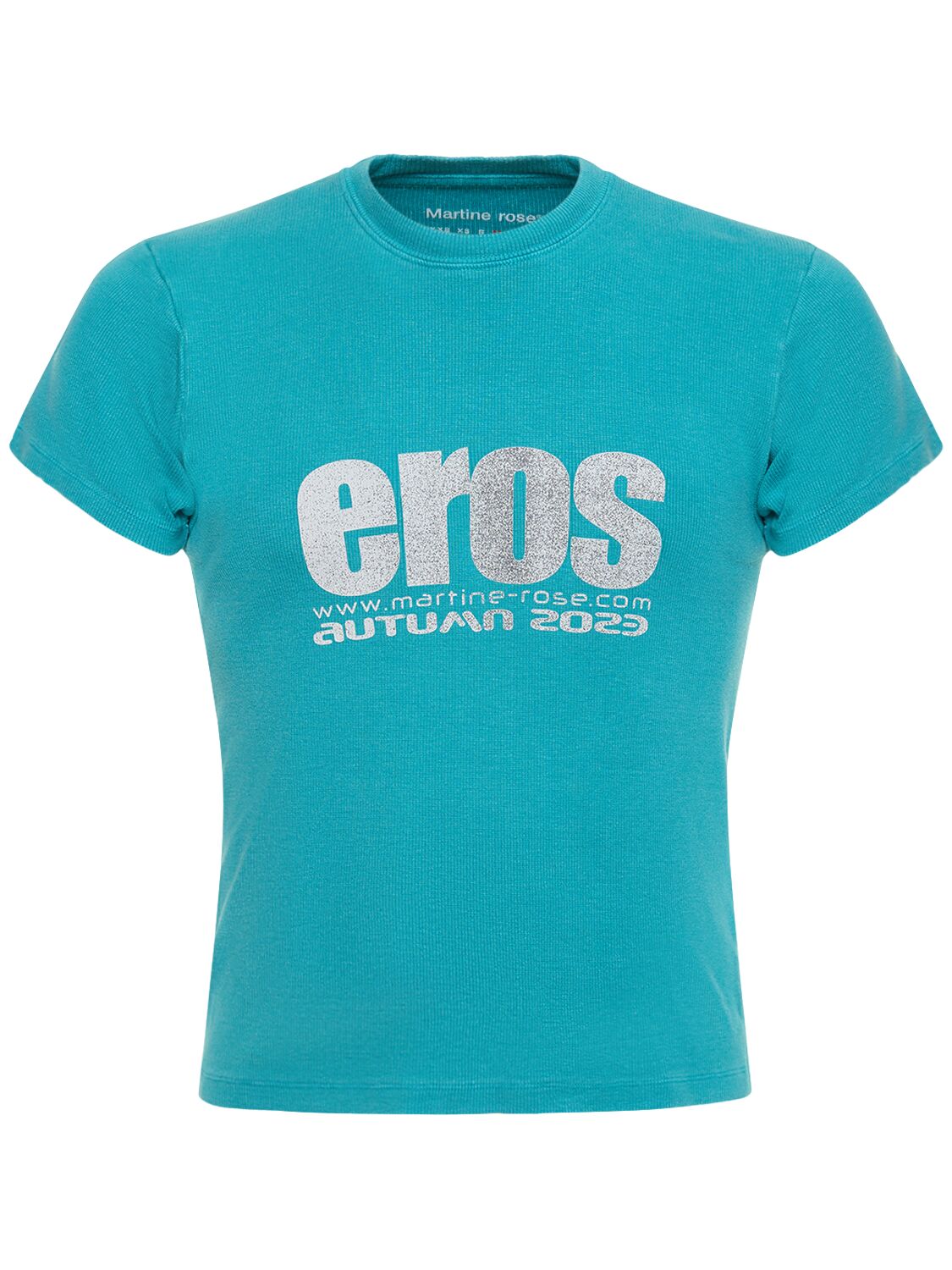 Martine Rose Eros Print Cotton Jersey Baby T-shirt In Cyan