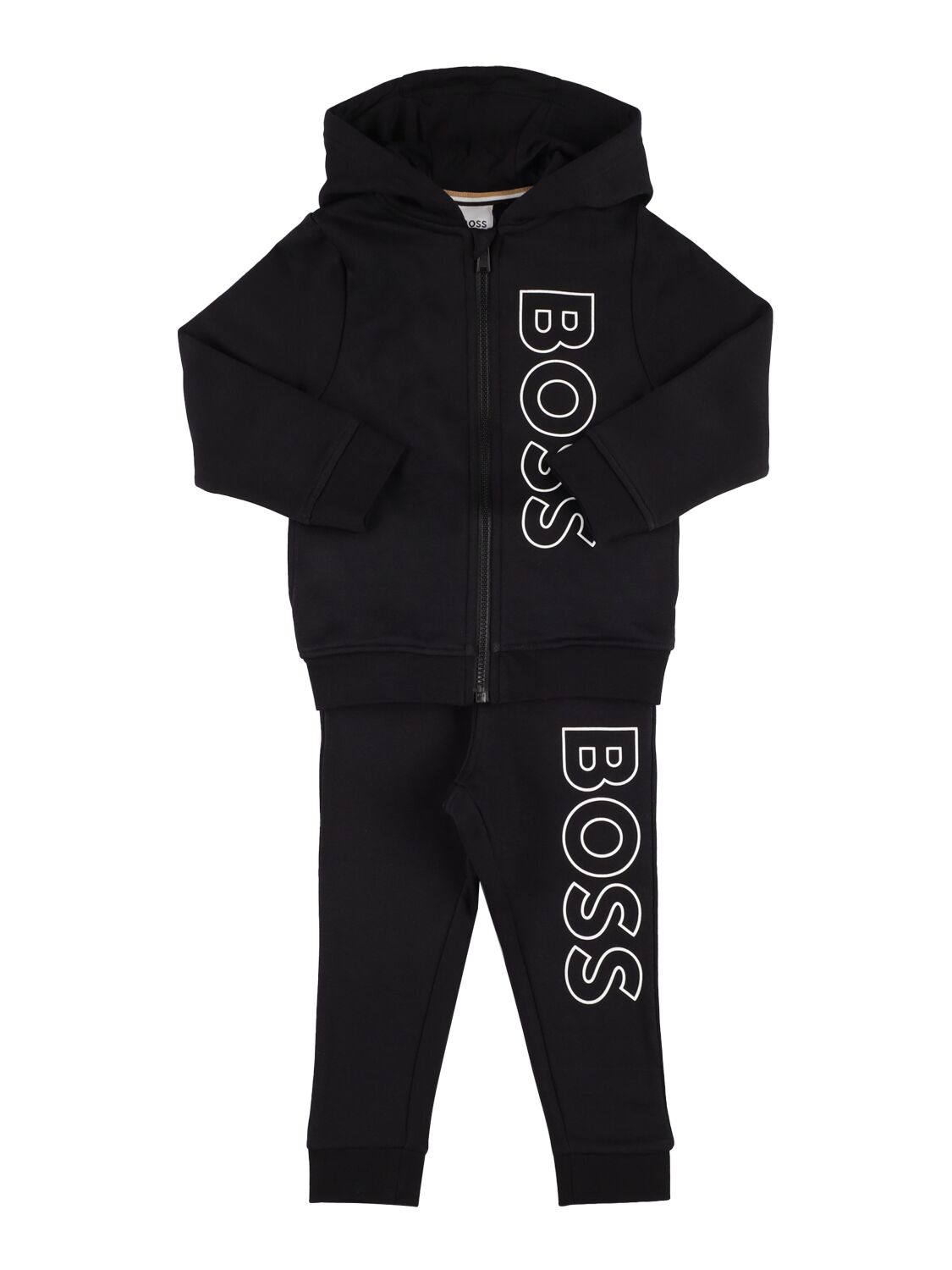 Hugo Boss Kids' Logo Cotton Blend Hoodie & Sweatpants In Black