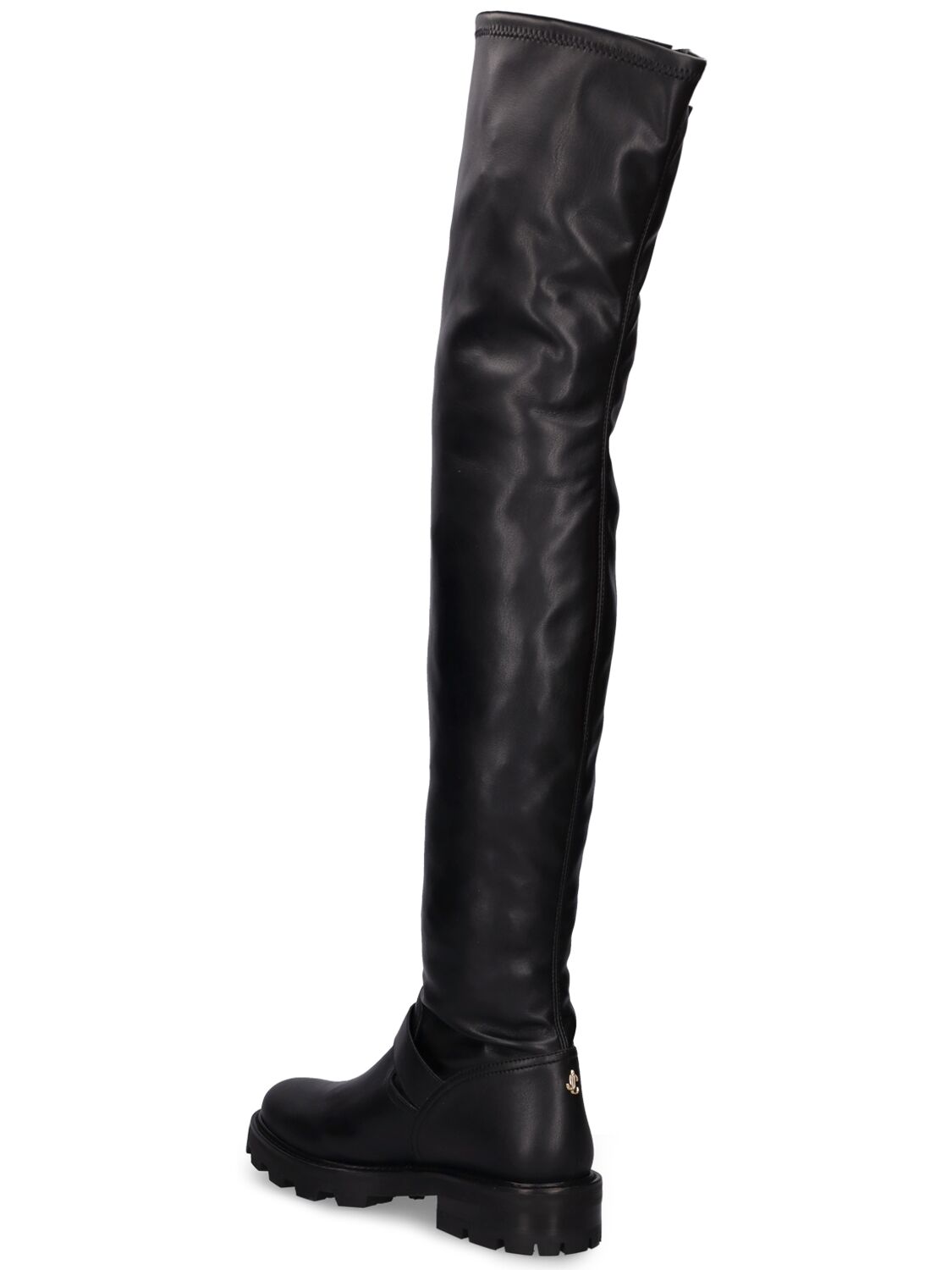 Shop Jimmy Choo 20mm Over-the-knee Faux Leather Boots In Black