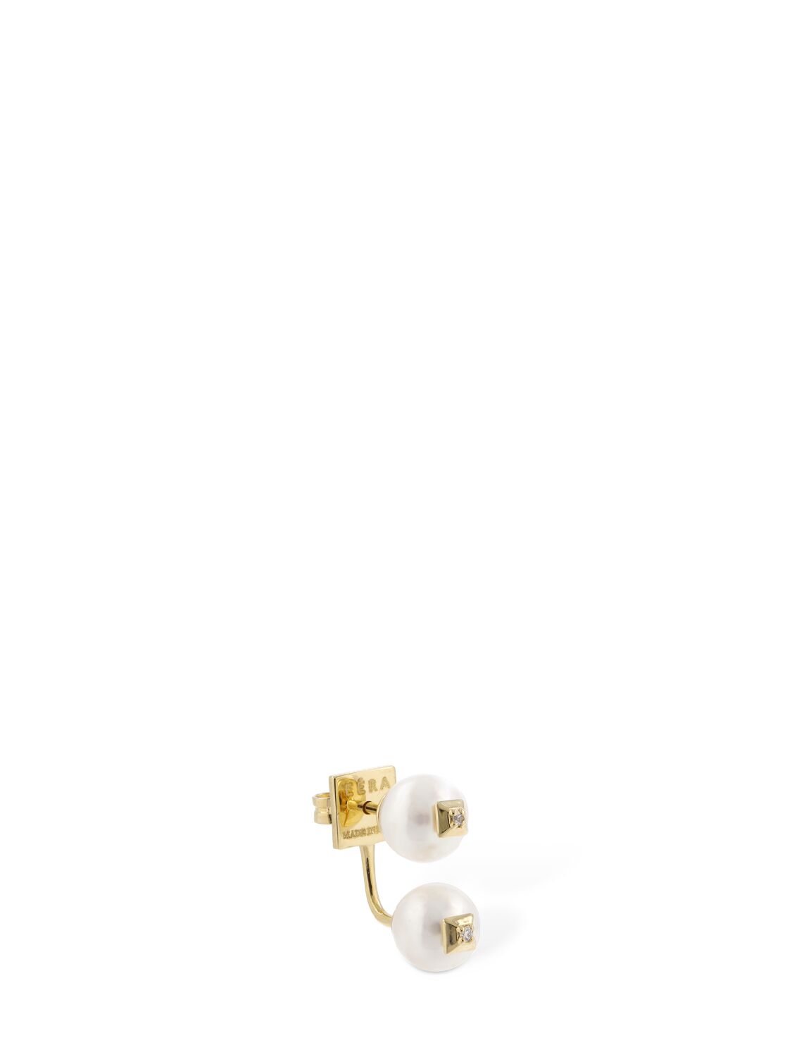 Image of 18k & Pearl Double Mono Earring