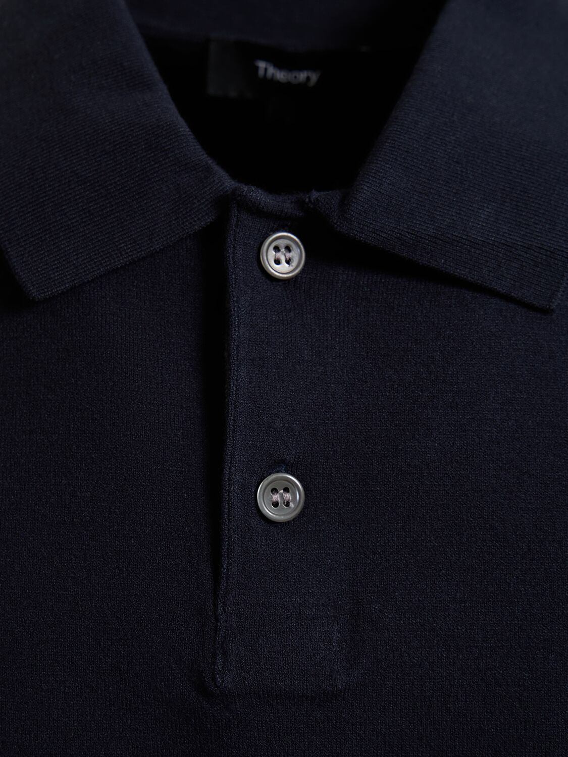 Shop Theory Goris Viscose Blend Short Sleeve Polo In Navy
