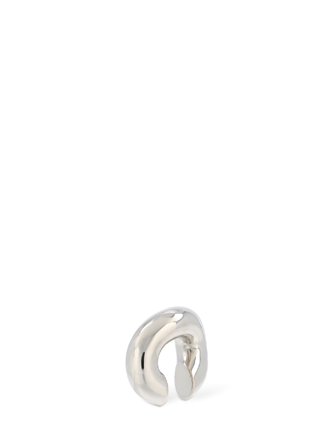 Balenciaga Loop Brass Ear Cuff In Shiny Silver