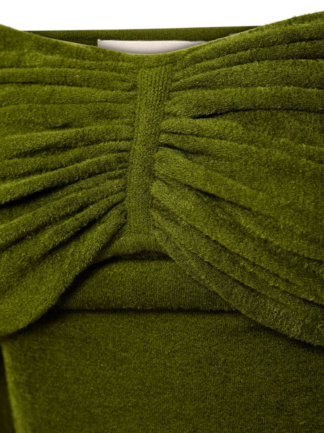 Shop Alexandre Vauthier Velvet Knit Top In Olive Green
