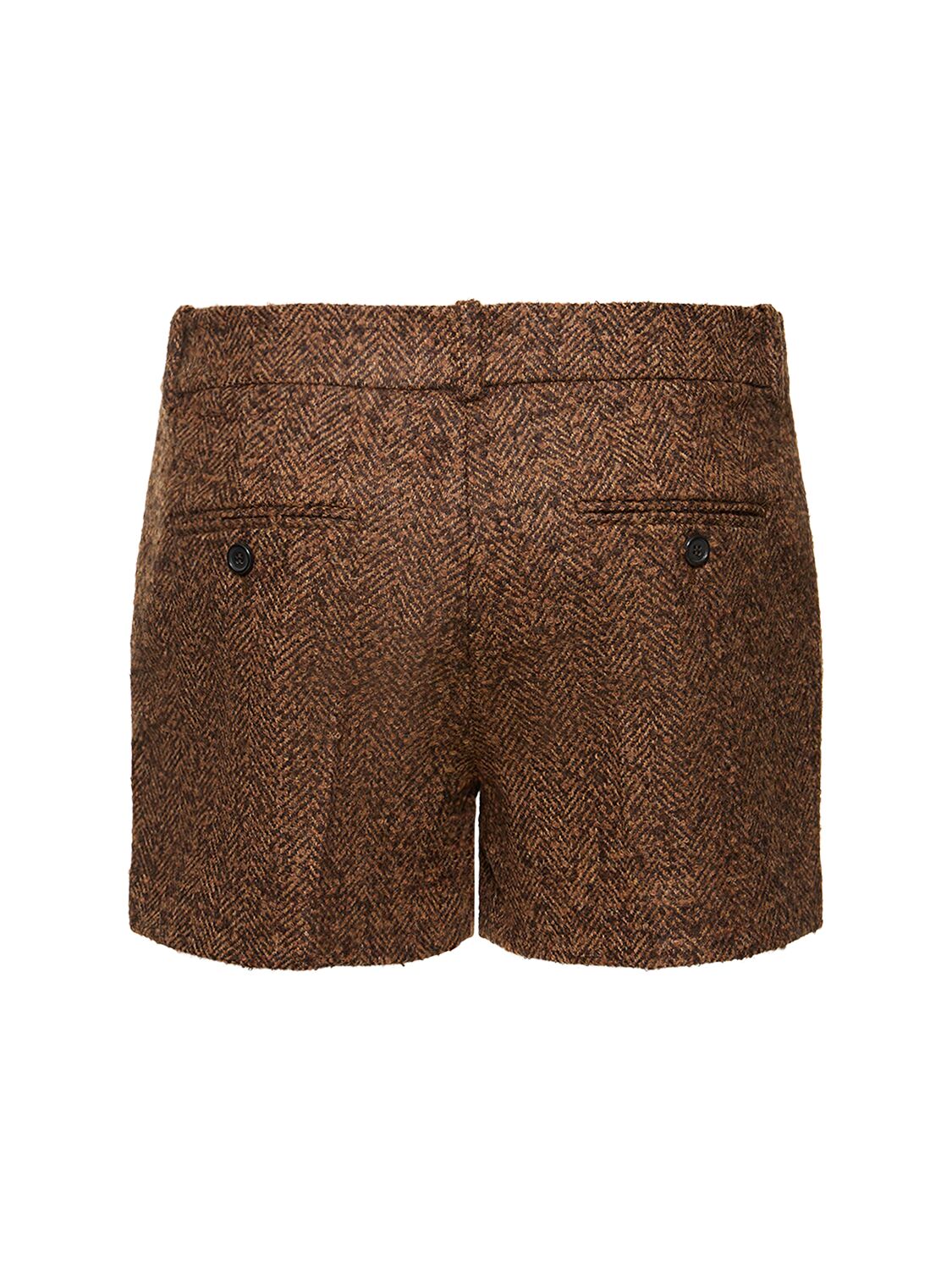 Shop Michael Kors Herringbone Tweed Mini Shorts In Brown