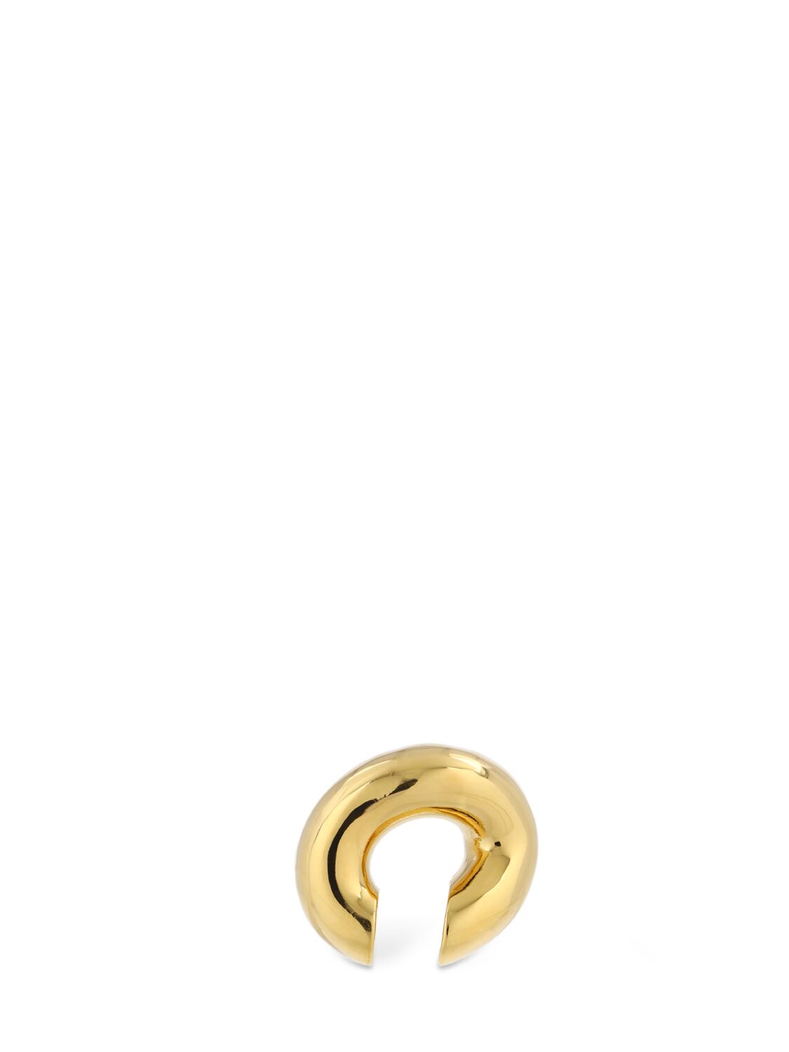 Shop Balenciaga Loop Brass Ear Cuff In Shiny Gold