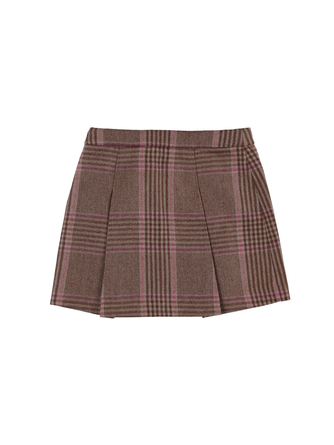Shop Bonpoint Tutti Wool Skirt In 브라운,핑크