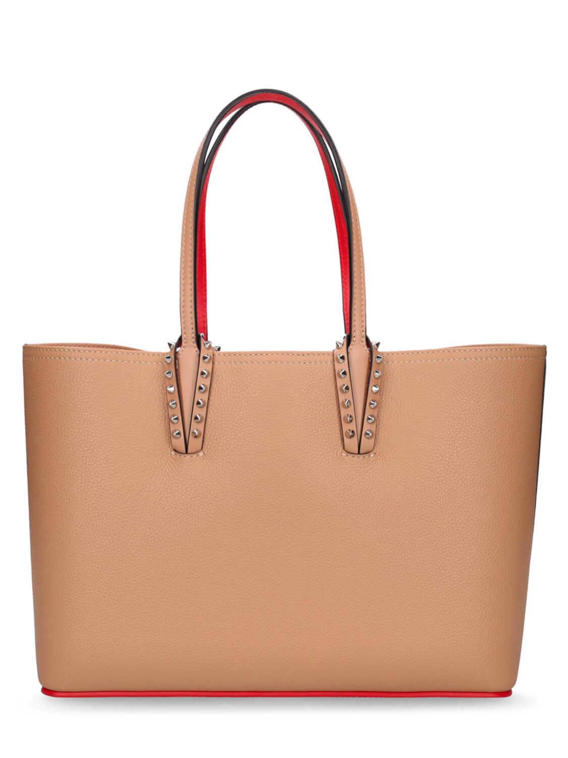 Shop Christian Louboutin Small Cabata Leather Tote Bag In Nude