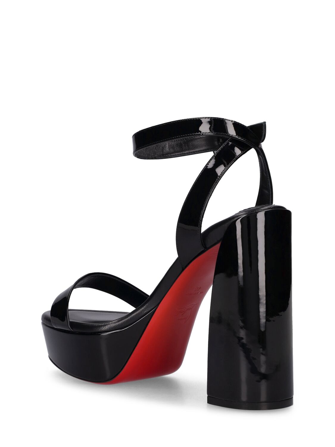 Shop Christian Louboutin 130mm Movida Patent Leather Sandals In Black