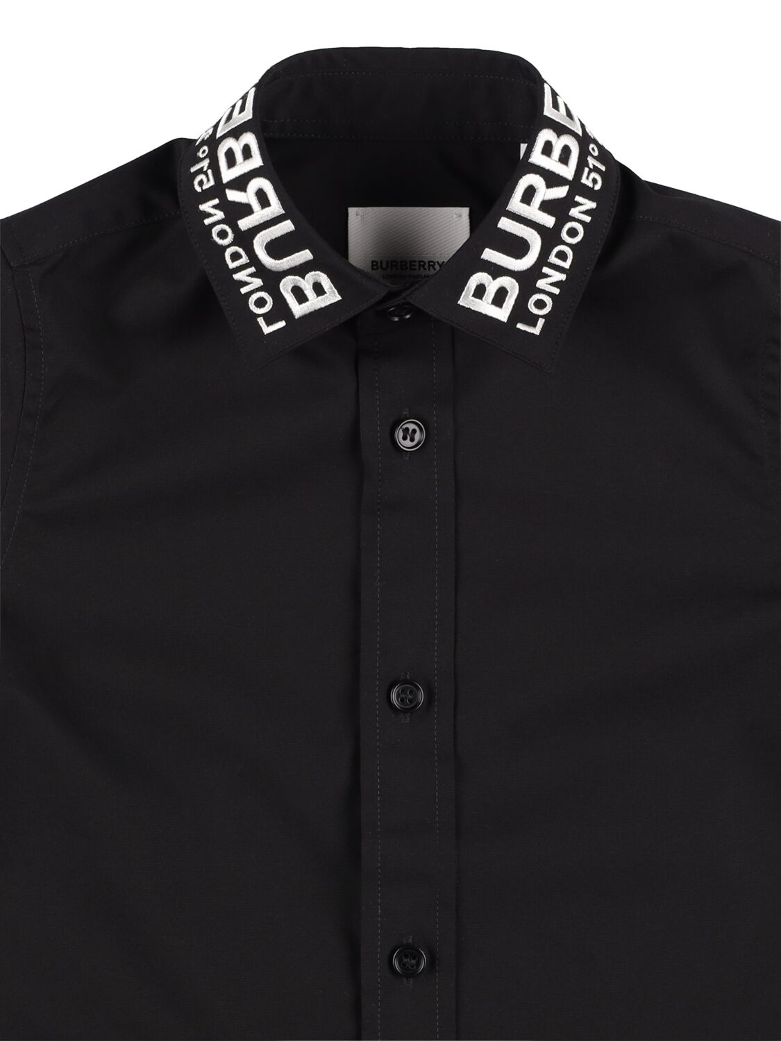 Shop Burberry Cotton Blend Poplin Shirt In Black