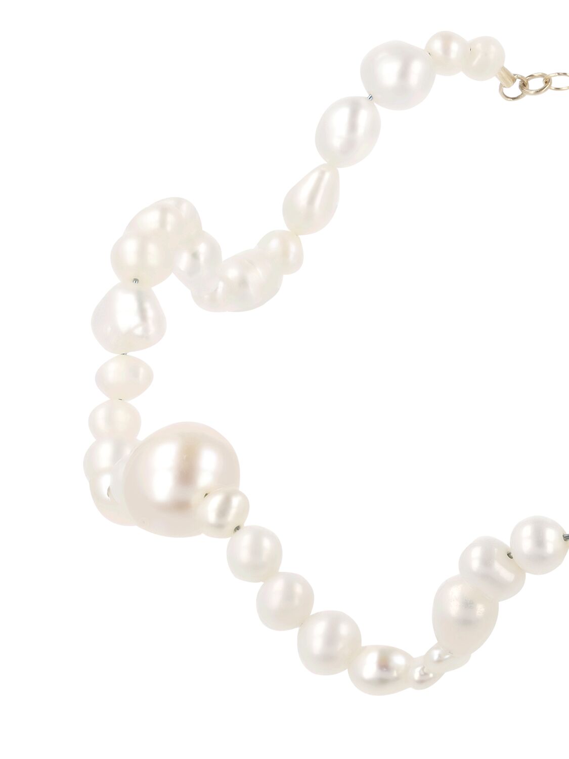 Shop Lil Milan Portami A Ballare 9kt & Pearl Choker In Pearl,gold