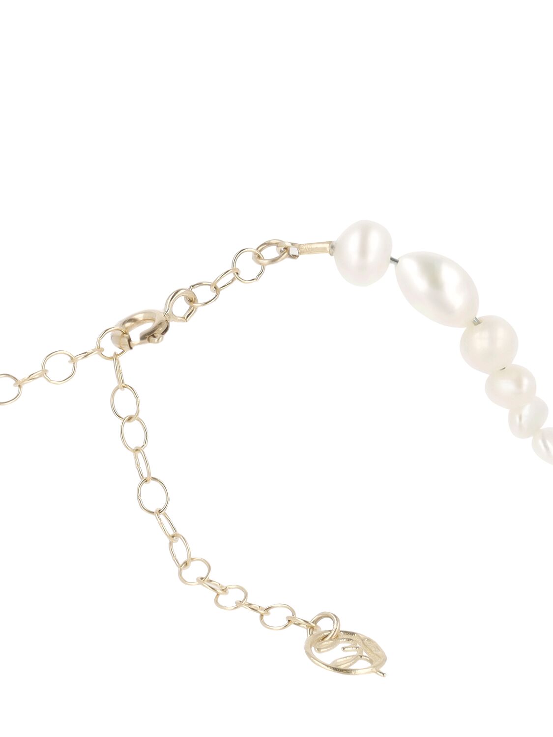 Shop Lil Milan Portami A Ballare 9kt & Pearl Choker In Pearl,gold