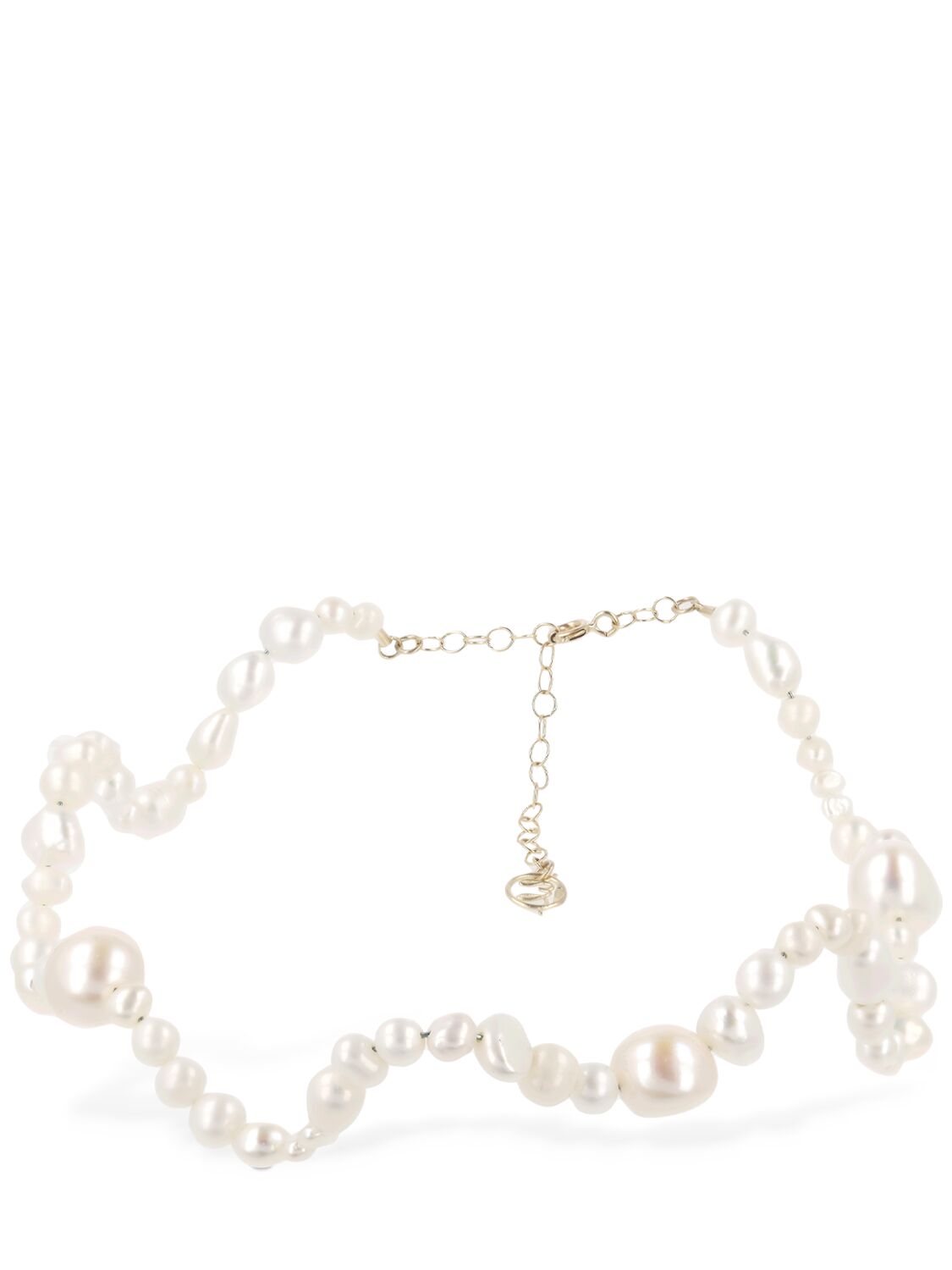 Lil Milan Portami A Ballare 9kt & Pearl Choker In Pearl,gold