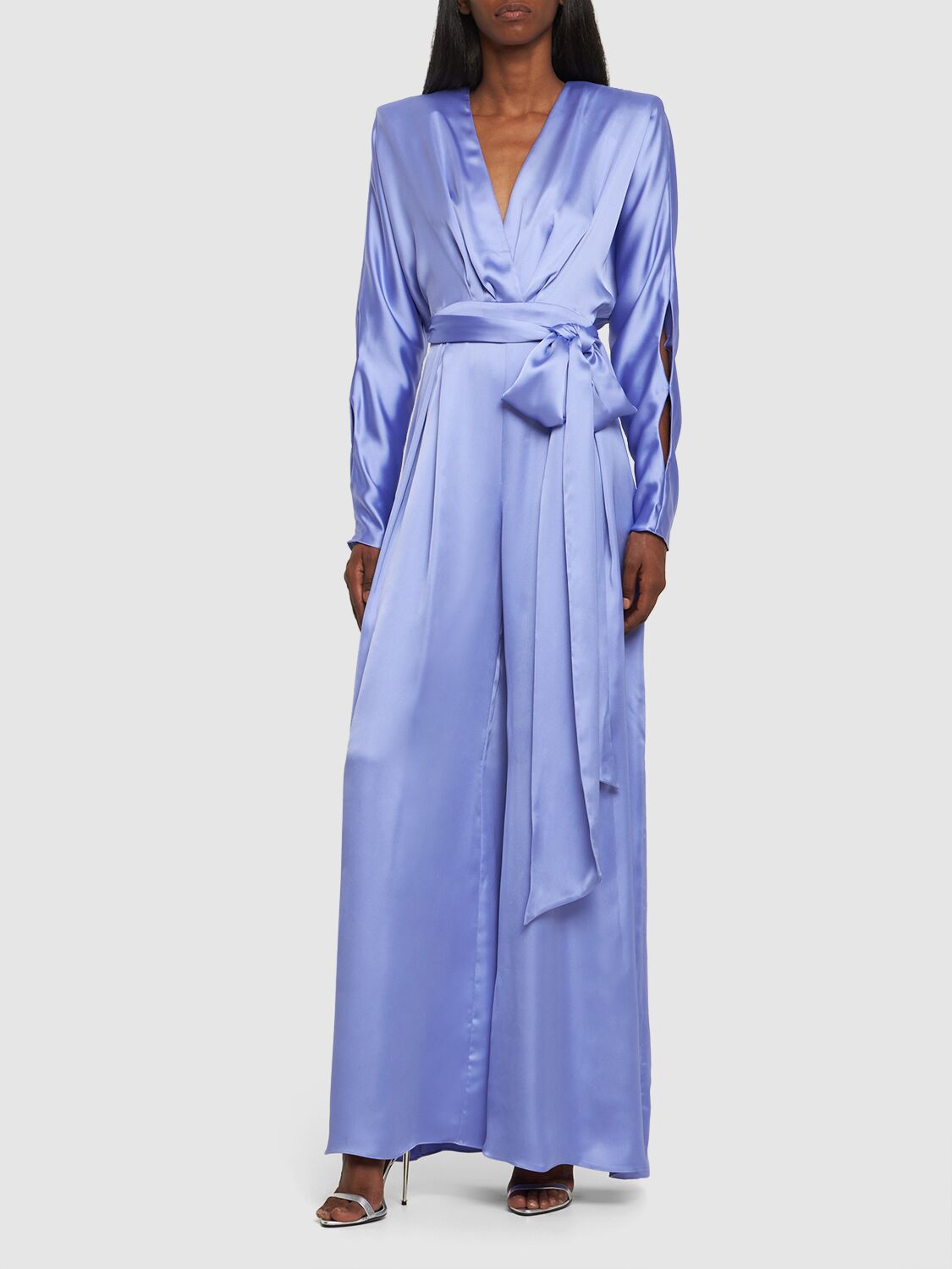 Satin Self-tie Jumpsuit