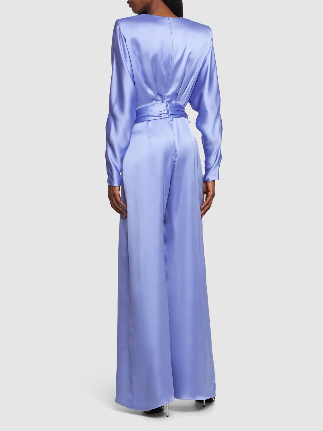 Satin Self-tie Jumpsuit