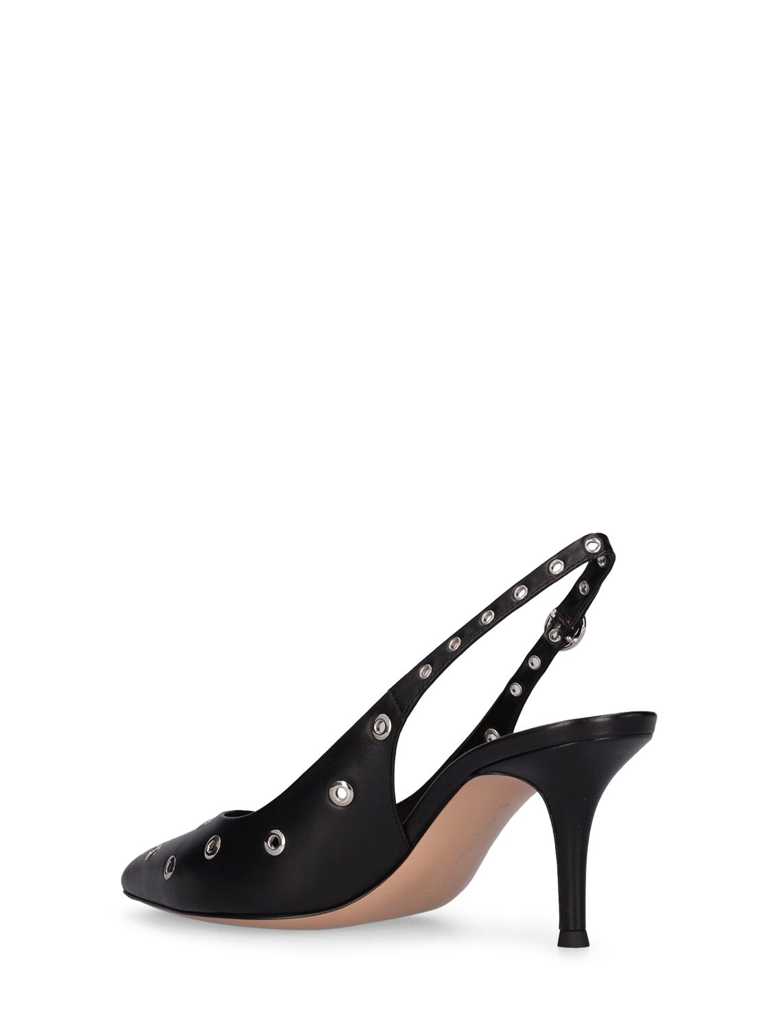 Shop Gianvito Rossi 70mm Lydia Studded Leather Slingbacks In Black