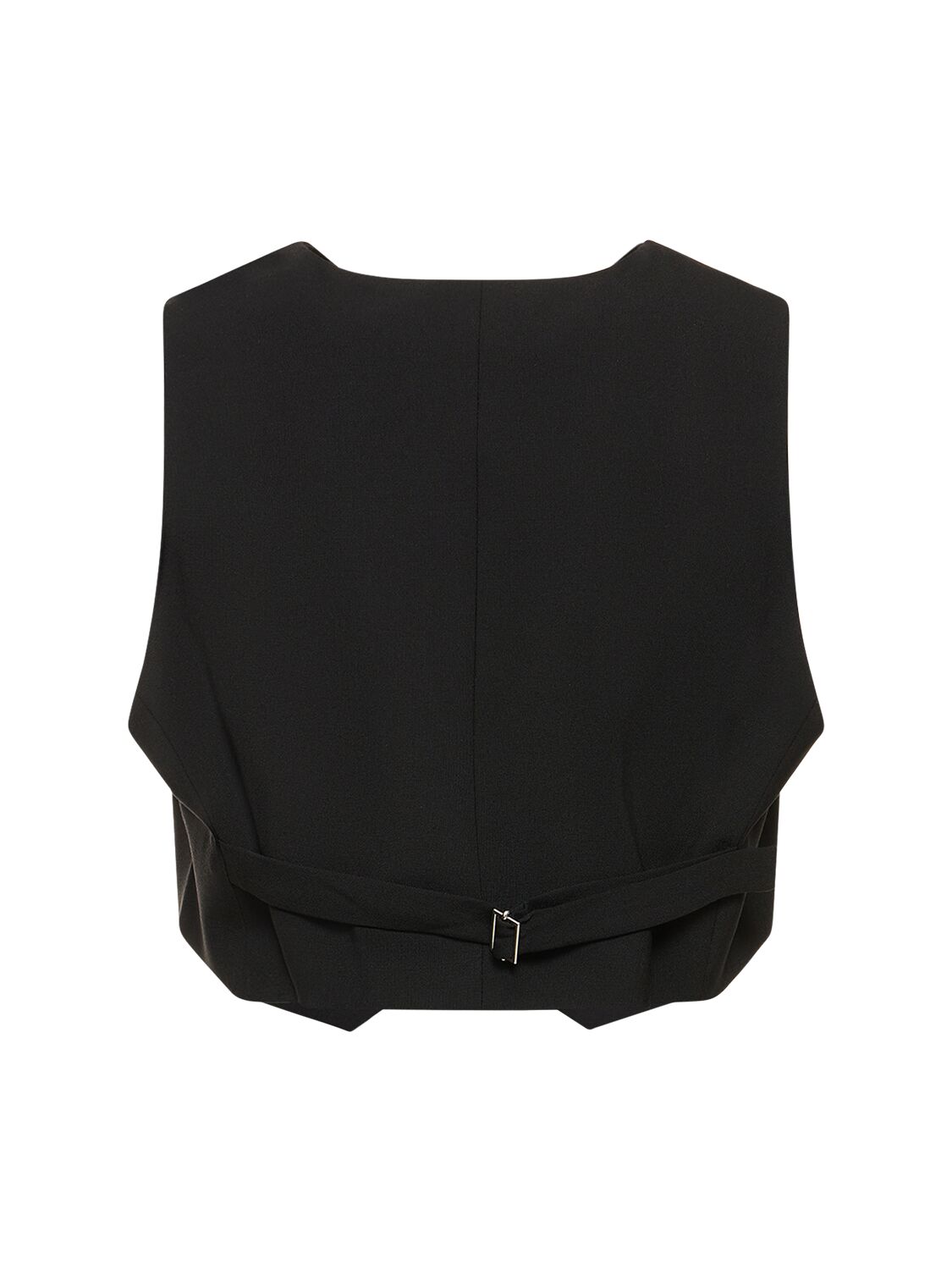 Shop The Andamane Nadine Cropped Stretch Wool Blend Vest In Black