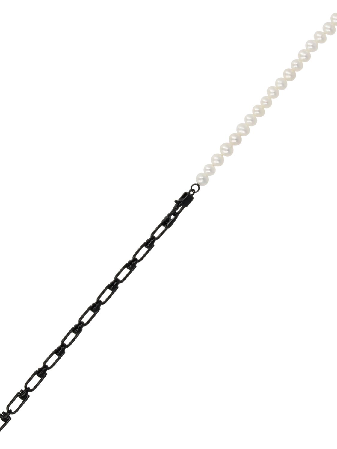 Shop Eéra Chain & Pearl Double Reine Necklace In Black,pearl