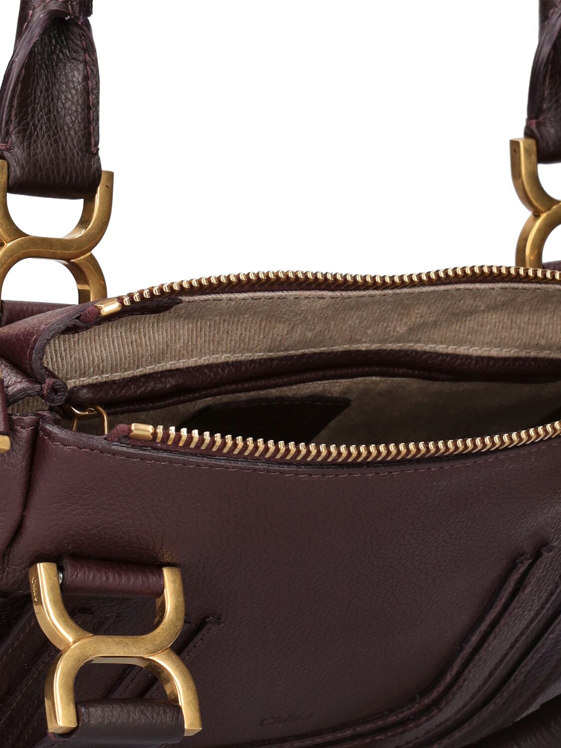 Shop Chloé Small Marcie Leather Shoulder Bag In Deepl Violine