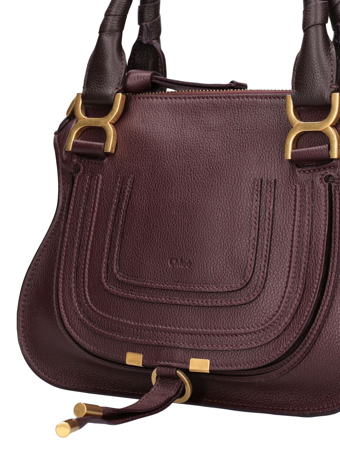 Shop Chloé Small Marcie Leather Shoulder Bag In Deepl Violine
