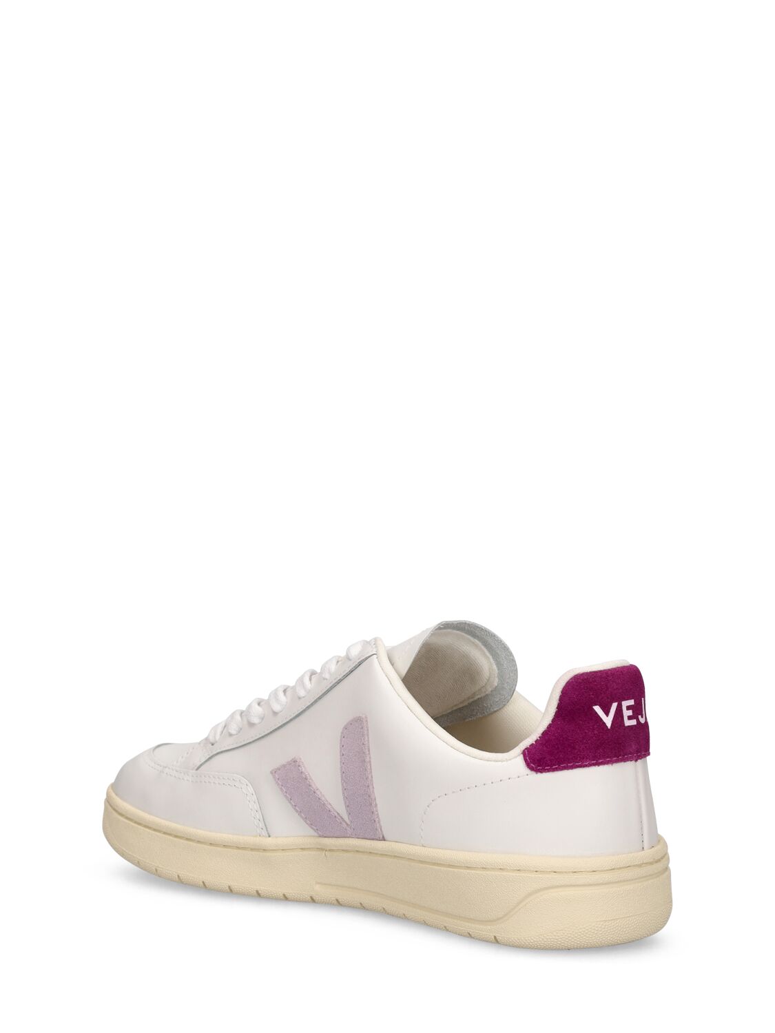 Shop Veja V-12 Leather Sneakers In White