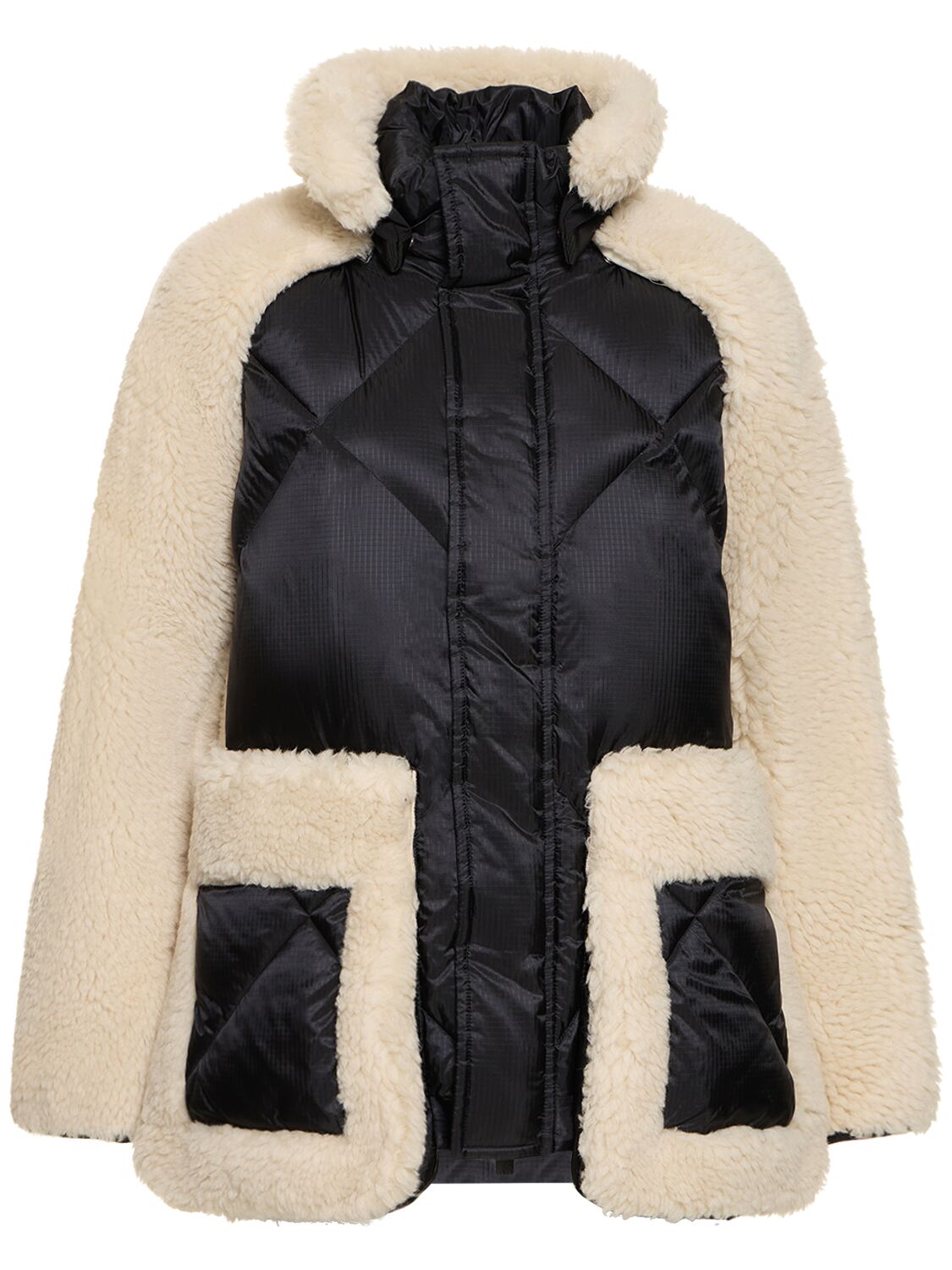Faux Shearling & Quilted Nylon Jacket