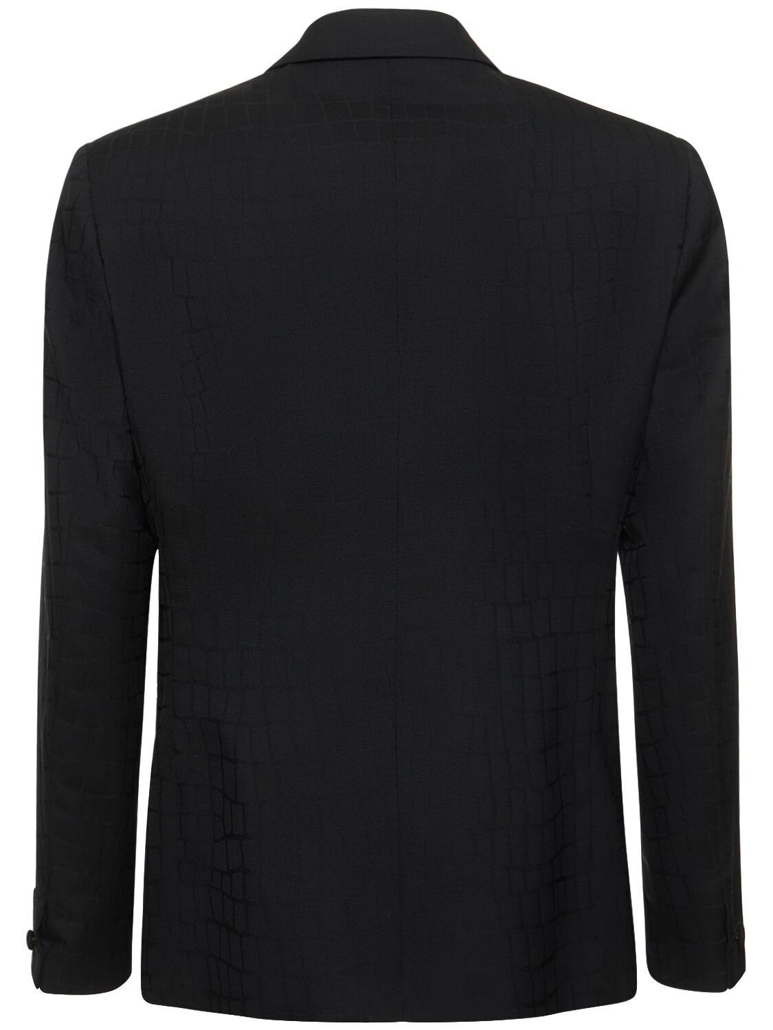 Shop Versace Evening Wool Jacket In Black