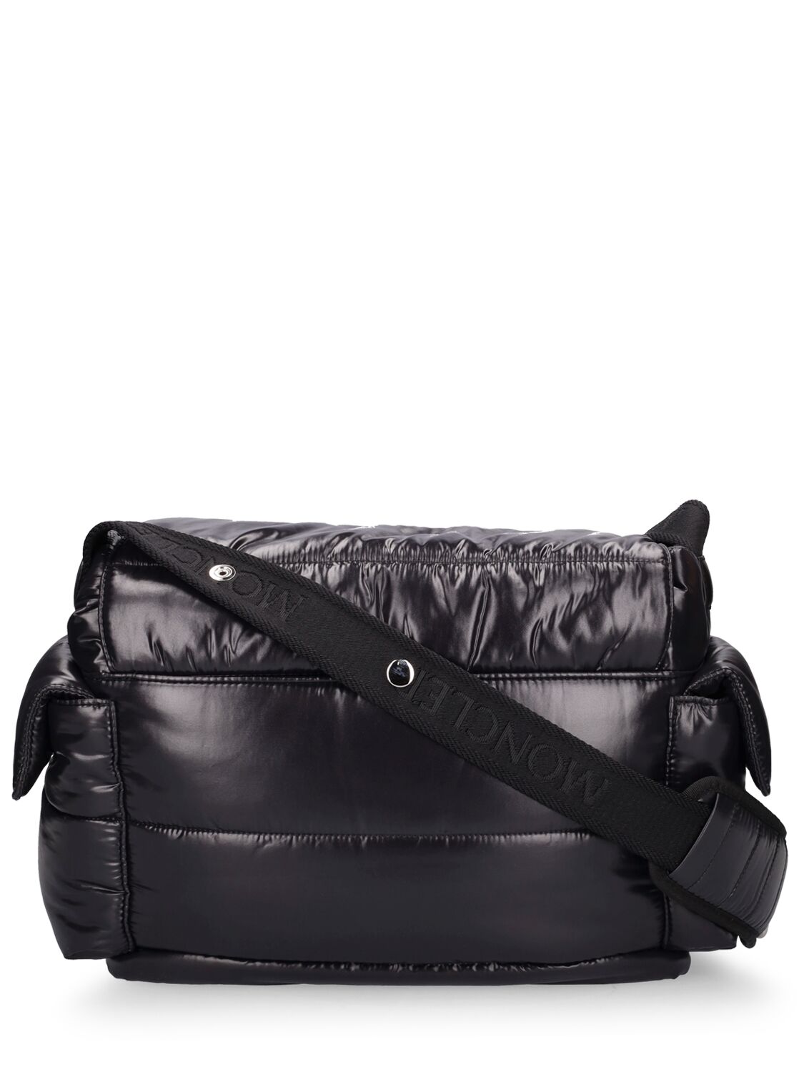 Shop Moncler Mommy Nylon Laqué Tote Bag In Black