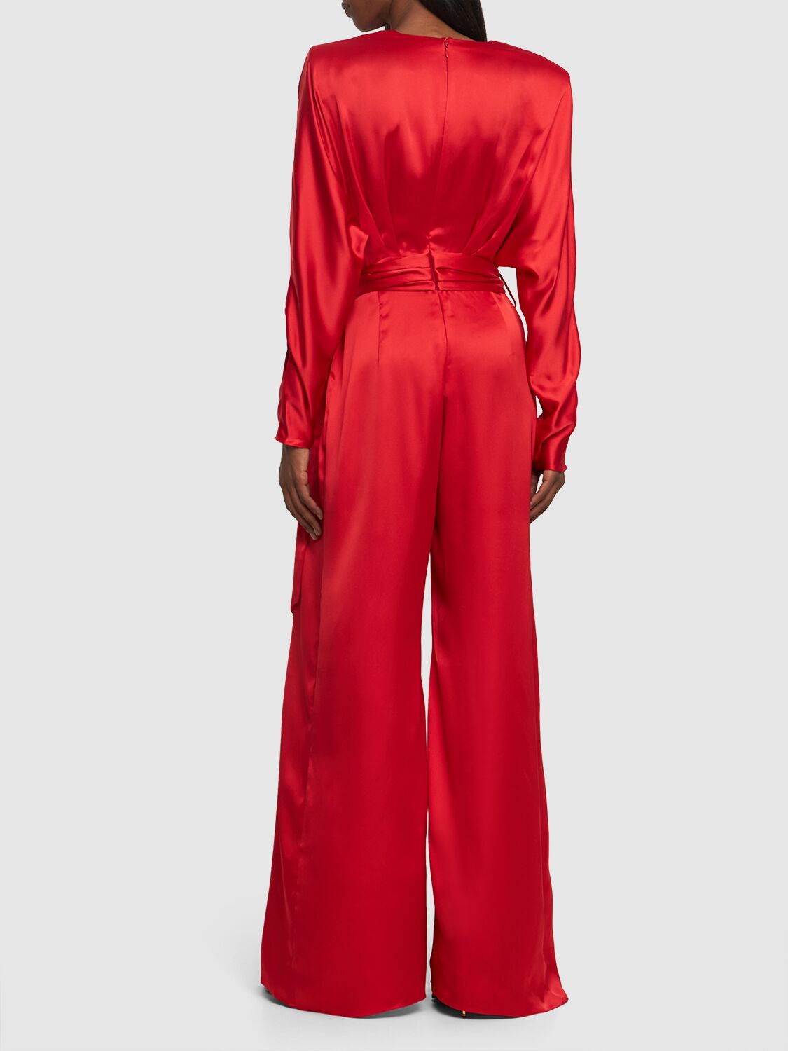 Satin Self-tie Jumpsuit