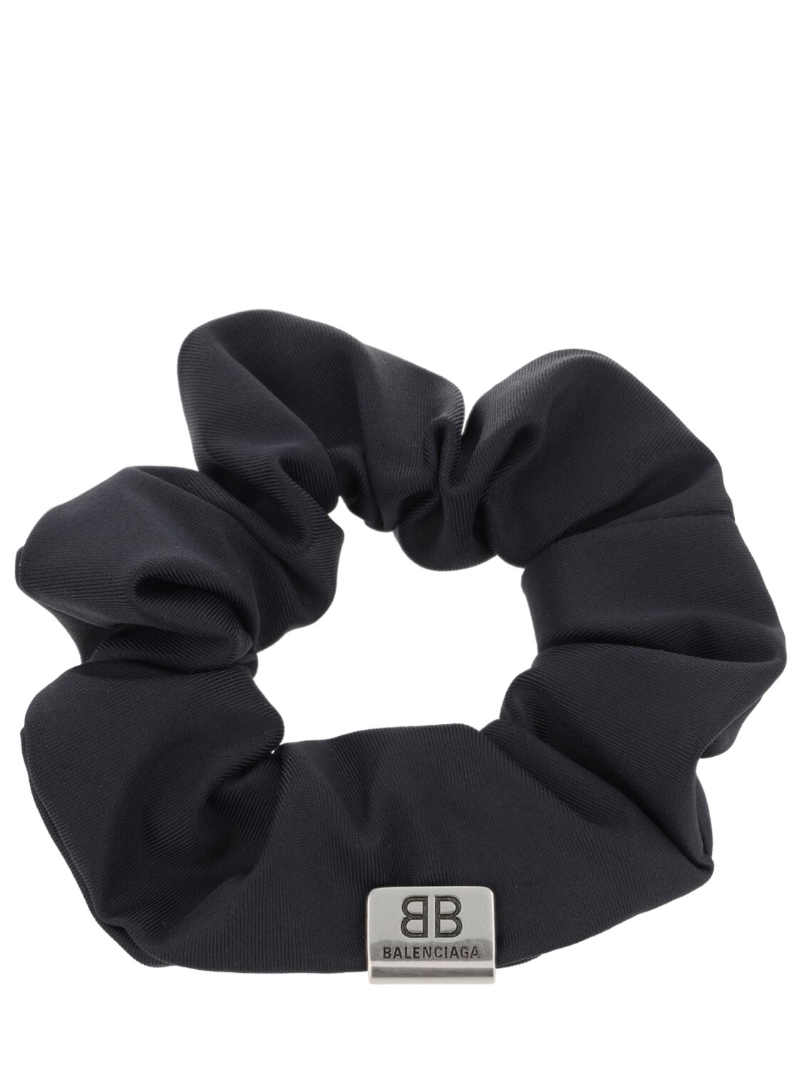 Shop Balenciaga Small Holli Nylon Blend Scrunchie In Black