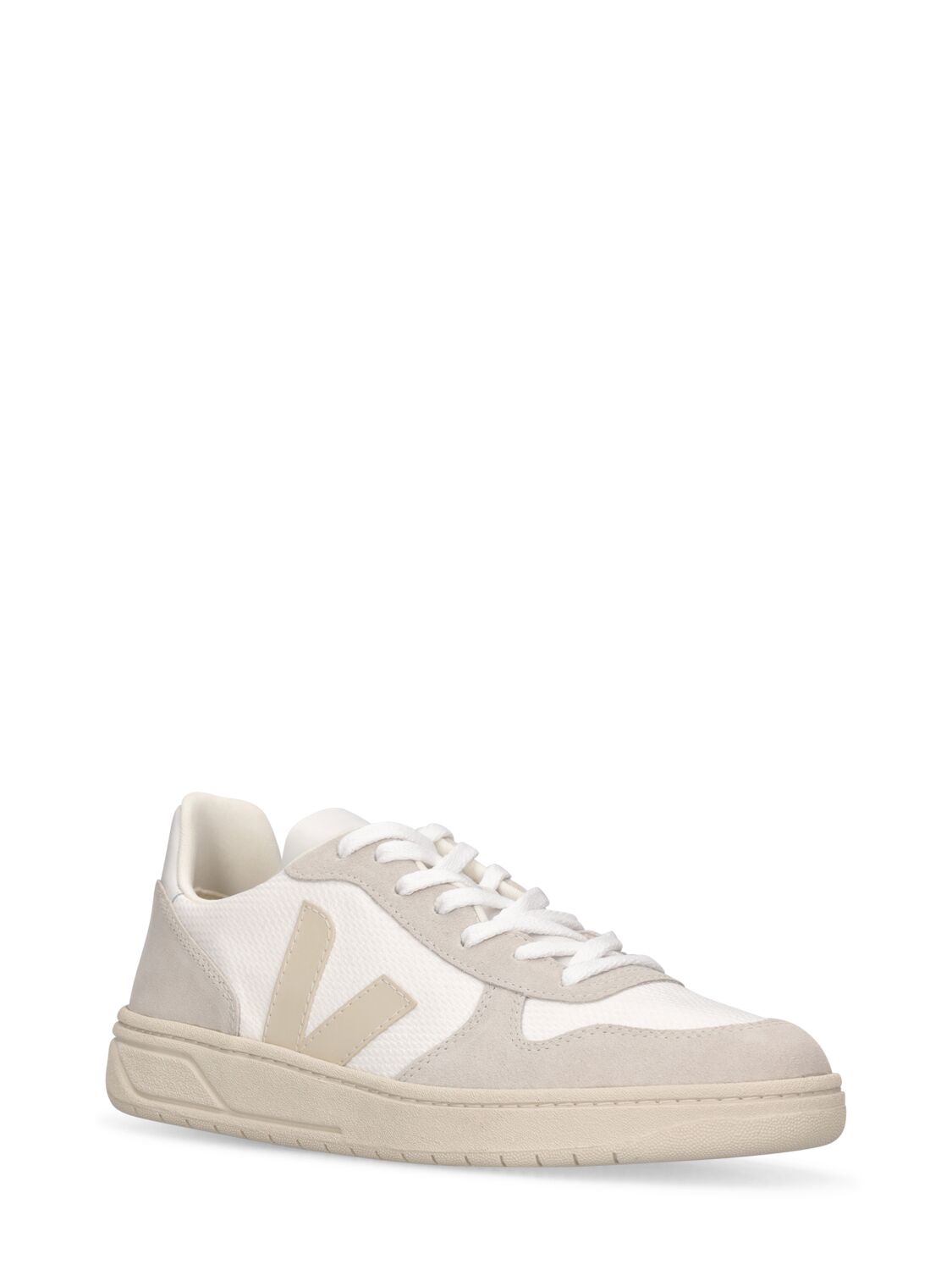 Shop Veja V-10 Sneakers In White,natural,p