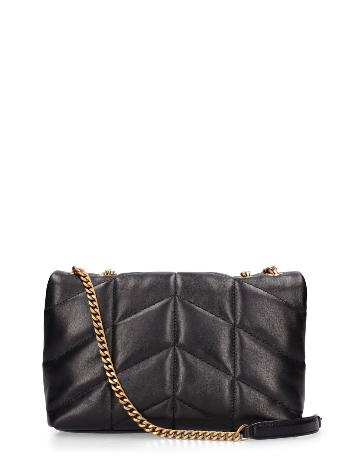 Shop Saint Laurent Puffer Toy Quilted Leather Shoulder Bag In Black