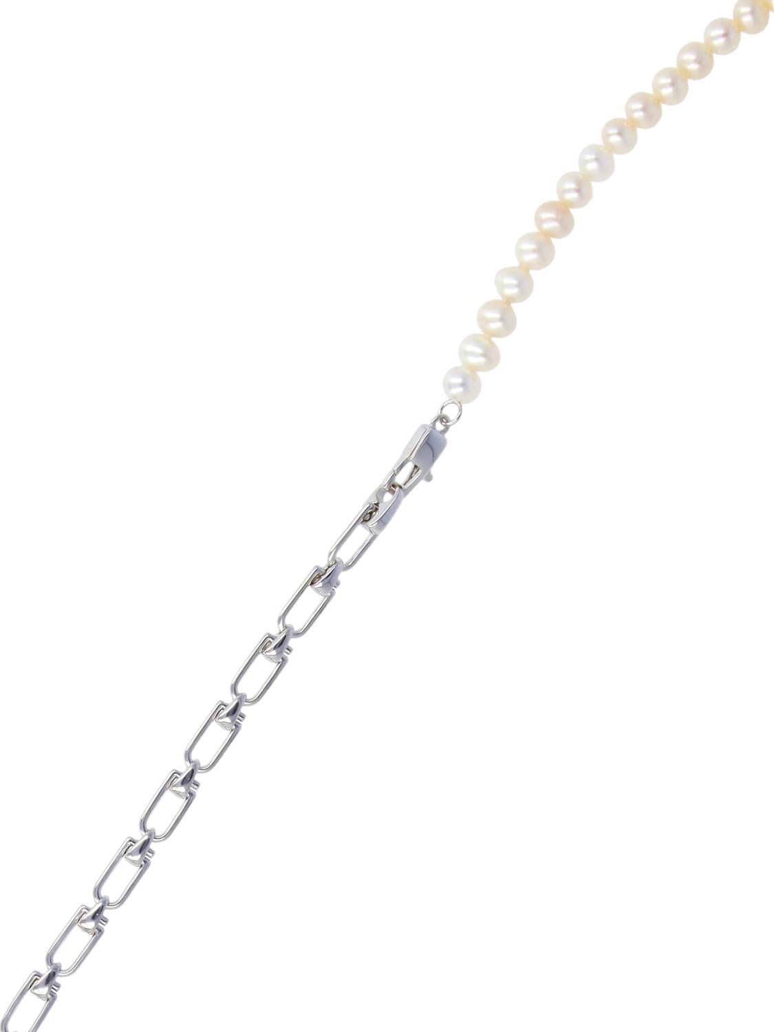 Shop Eéra Chain & Pearl Double Reine Necklace In Silver,pearl