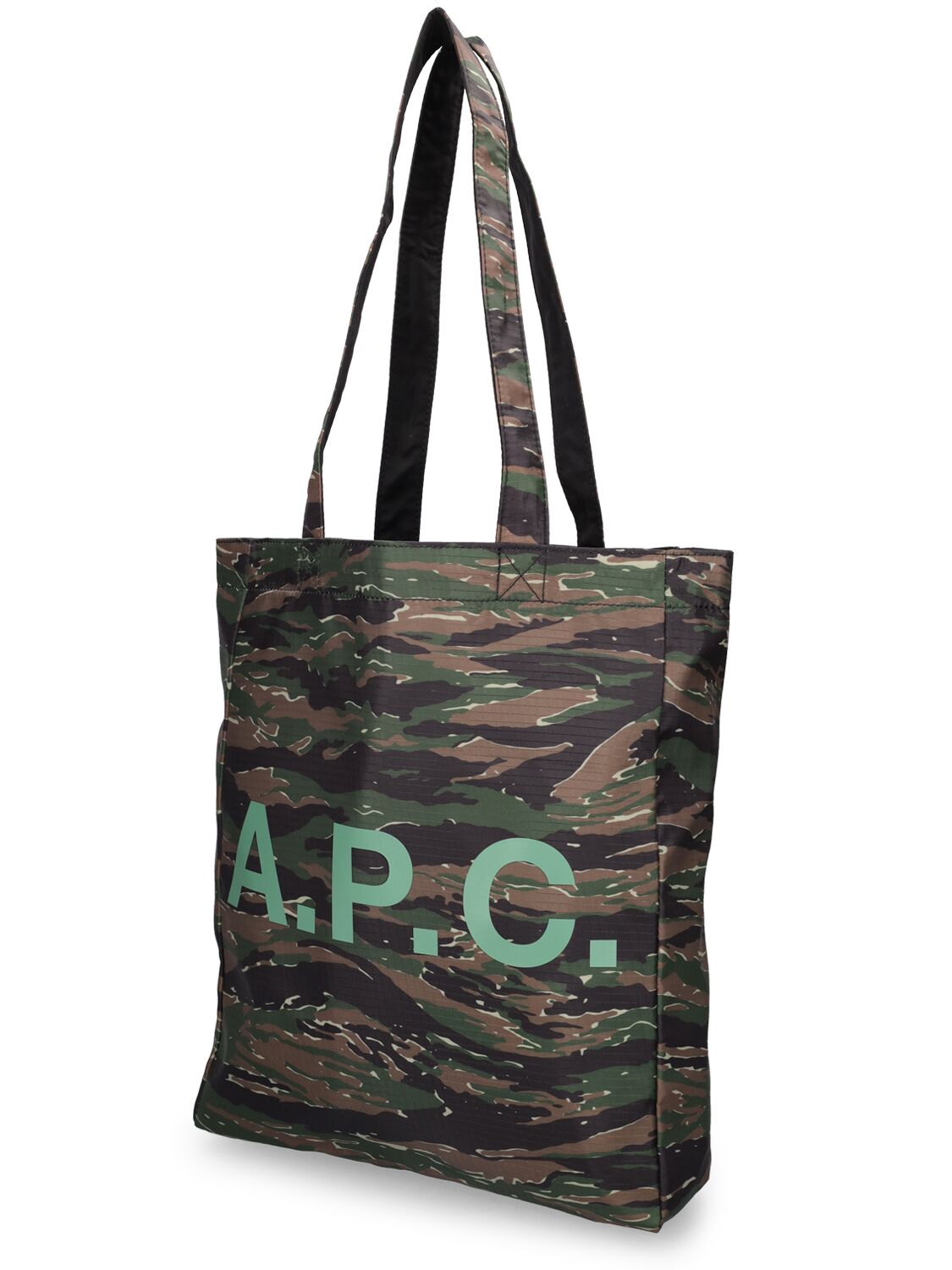 Shop Apc Lou Reversible Nylon Tote Bag In Khaki