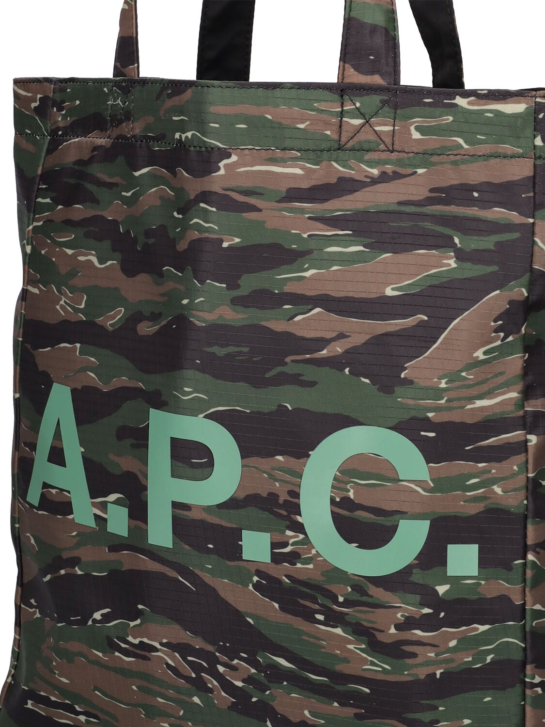 Shop Apc Lou Reversible Nylon Tote Bag In Khaki
