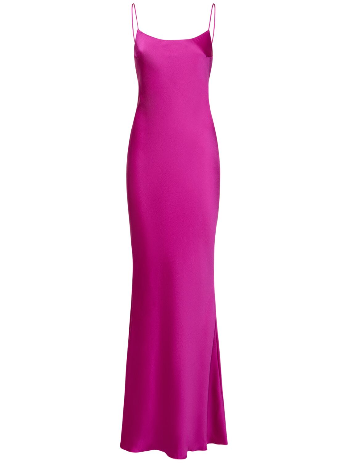 The Andamane Ninfea Crepe Satin Maxi Slip Dress In Pink
