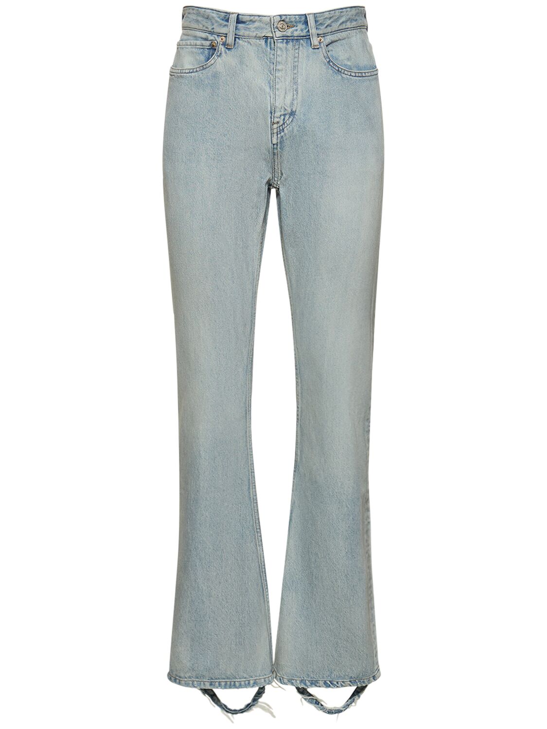 Balenciaga Cotton Denim Bootcut Jeans In Blue