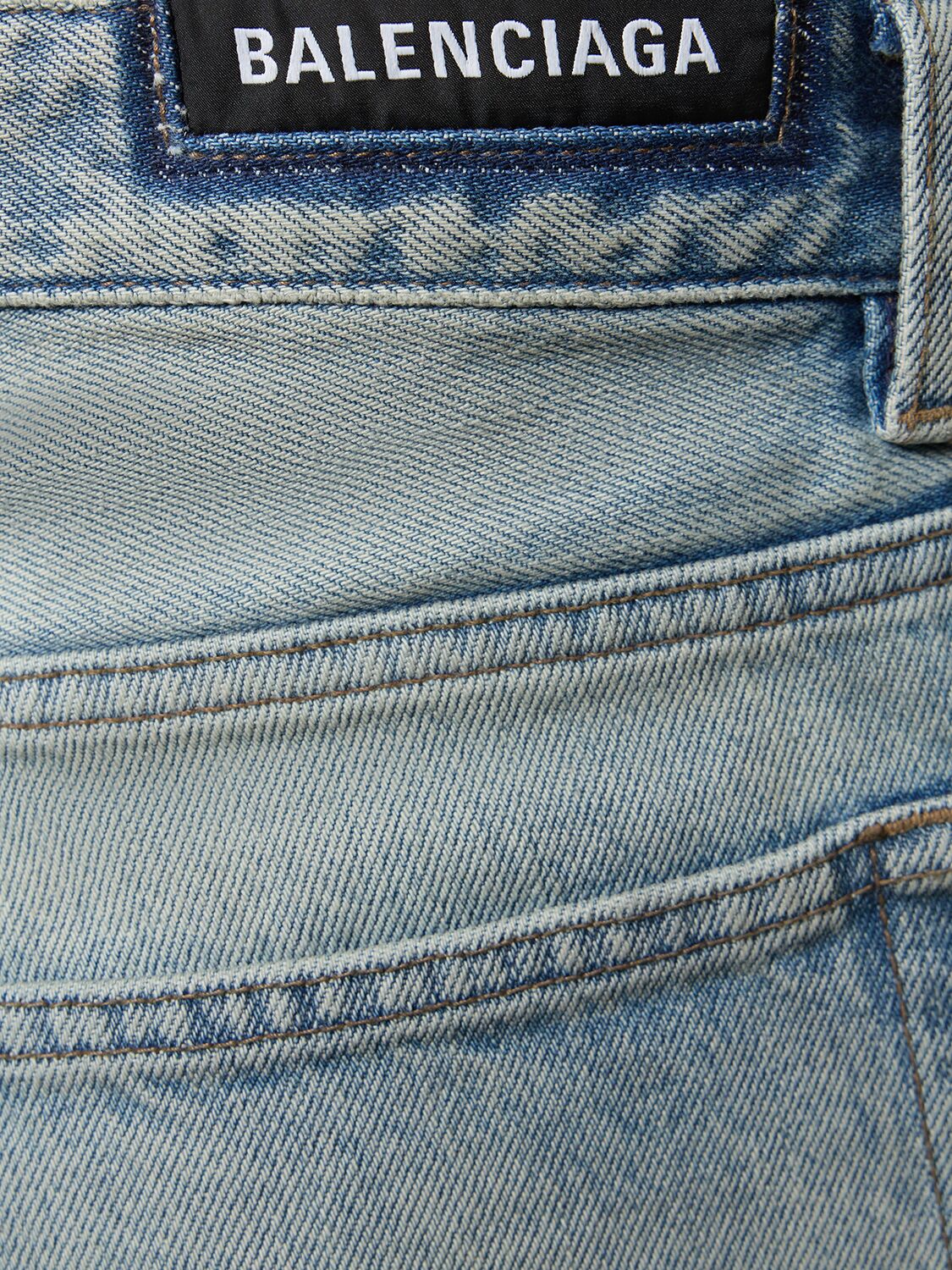 Shop Balenciaga Cotton Denim Bootcut Jeans In Blue