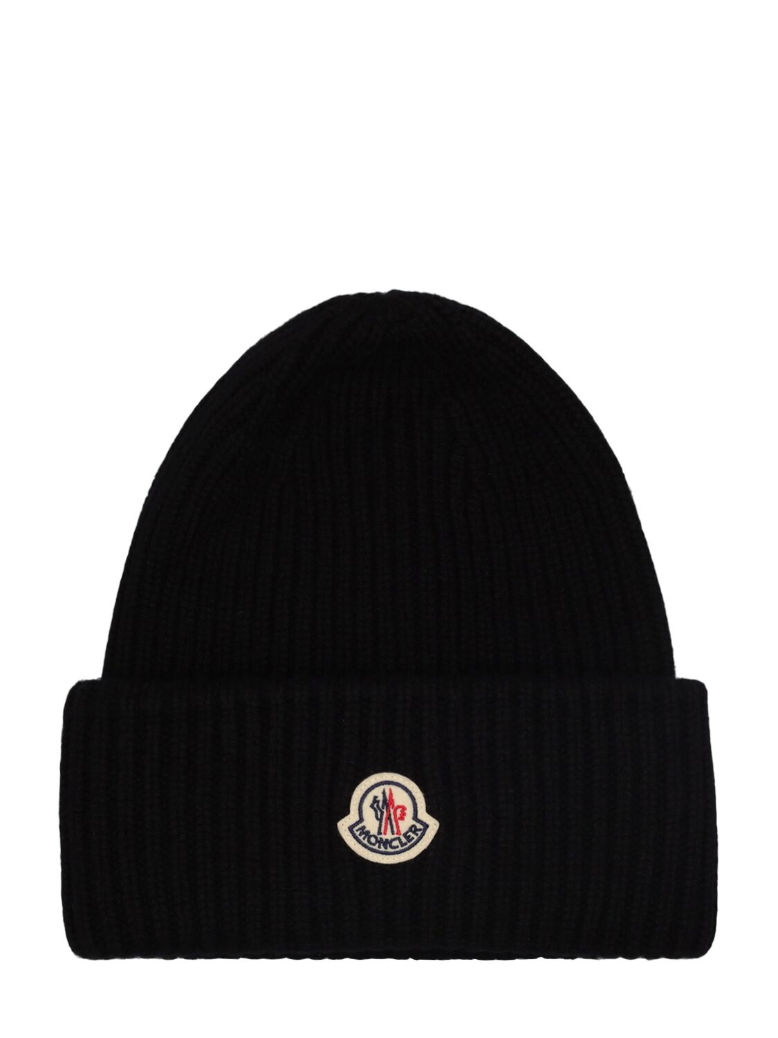 Moncler Wool & Cashmere Blend Beanie In Black